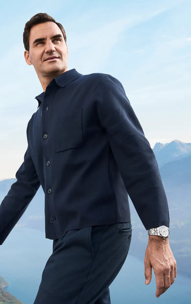 Roger Federer e Rolex Land‑Dweller